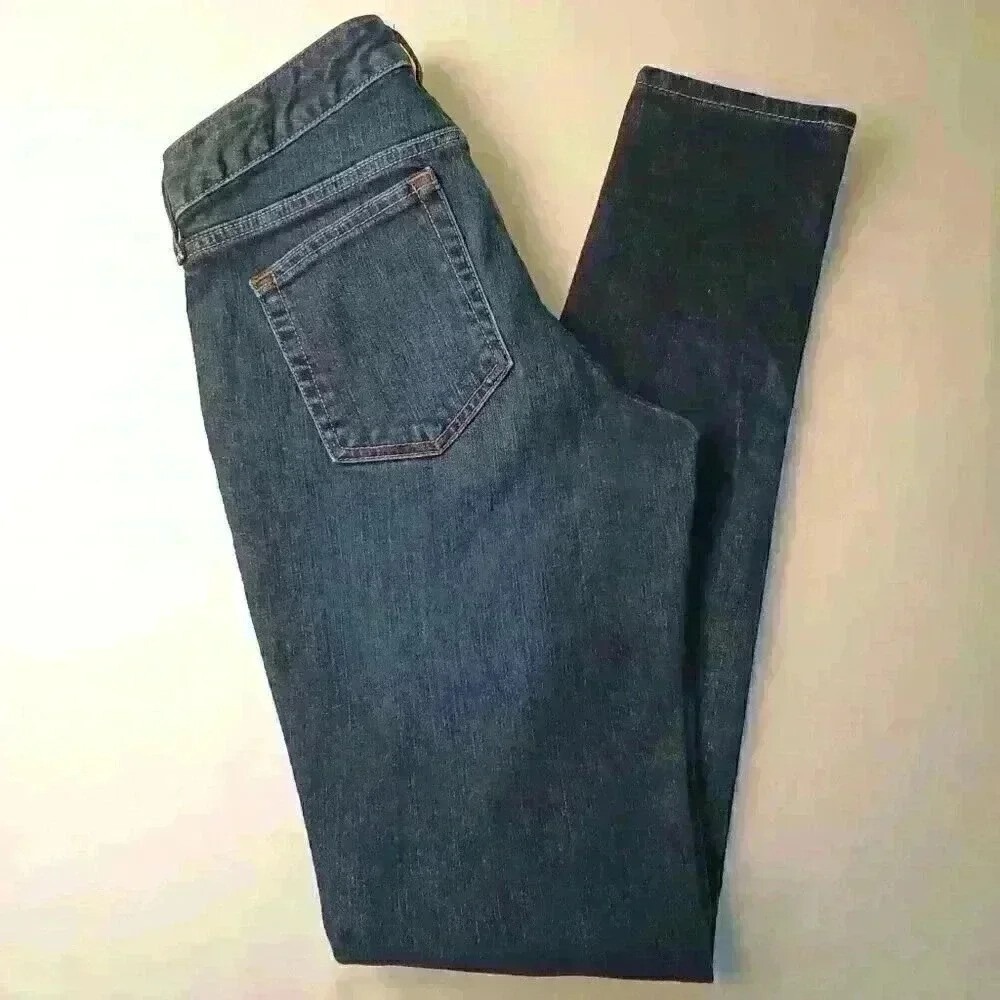 Eddie Bauer Womens Slim Leg Jeans Dark Wash Blue Size 2 Modern Fit Stretch Denim